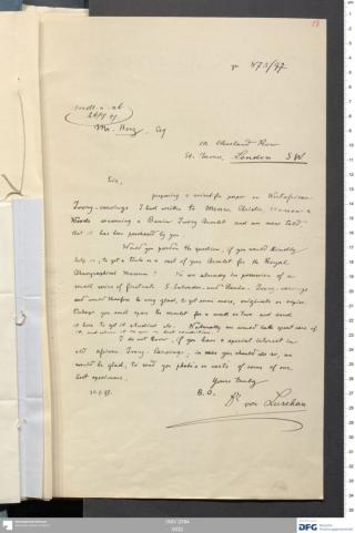 An archival document representing a Correspondence of 2 page(s)