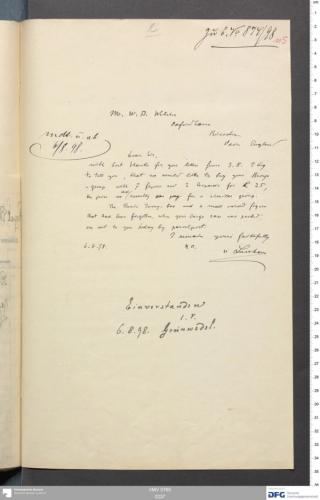 An archival document representing a Correspondence of 2 page(s)