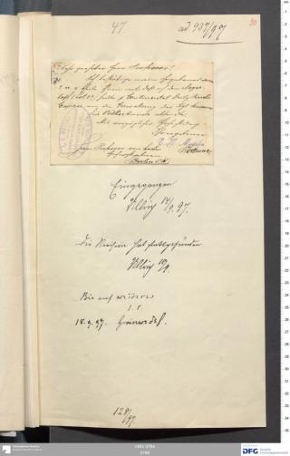 An archival document representing a Correspondence of 2 page(s)