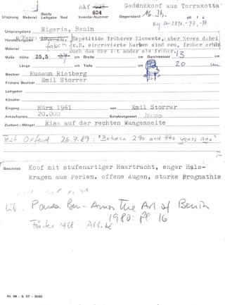 An archival document representing a Catalogue Cards of 1 page(s)