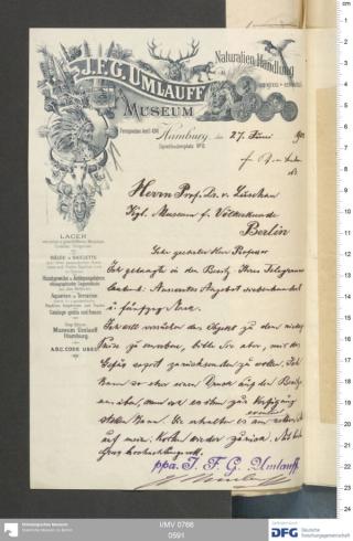 An archival document representing a Correspondence of 1 page(s)