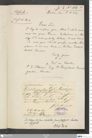 An archival document representing a Correspondence of 2 page(s)