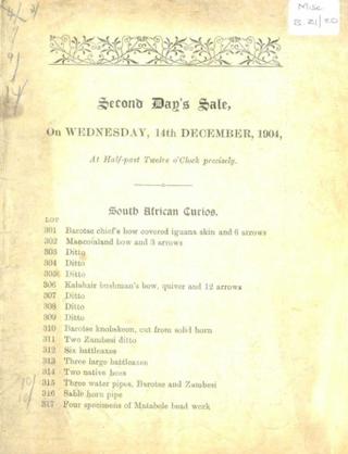 An archival document representing a Auction Catalog of 10 page(s)