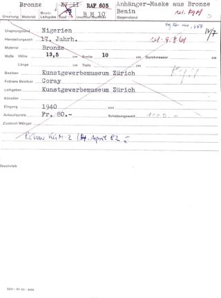 An archival document representing a Catalogue Cards of 1 page(s)