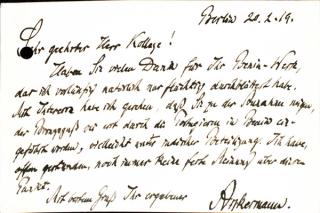 An archival document representing a Correspondence of 1 page(s)