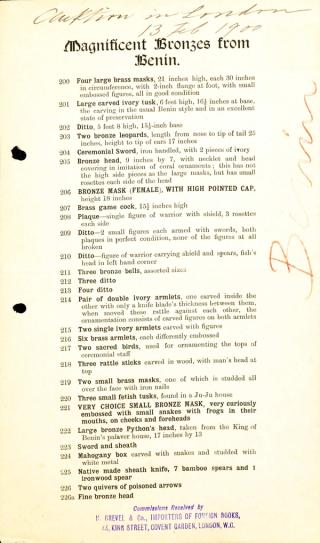 An archival document representing a Sales Catalogs of 1 page(s)