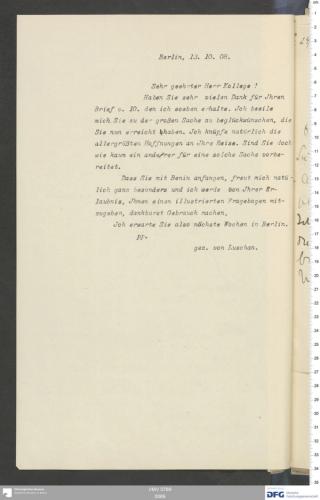 An archival document representing a Correspondence of 1 page(s)