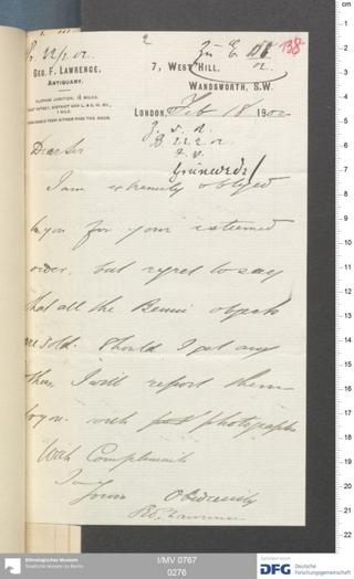 An archival document representing a Correspondence of 2 page(s)