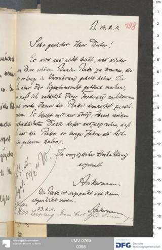 An archival document representing a Correspondence of 2 page(s)