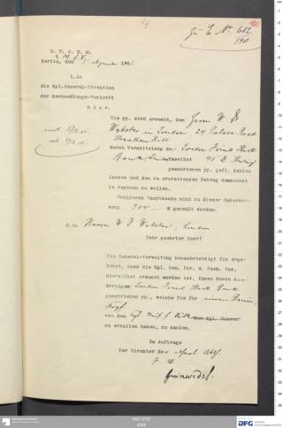 An archival document representing a Correspondence of 1 page(s)