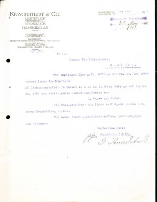 An archival document representing a Correspondence of 1 page(s)