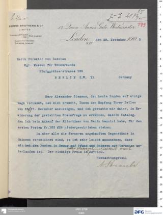 An archival document representing a Correspondence of 2 page(s)