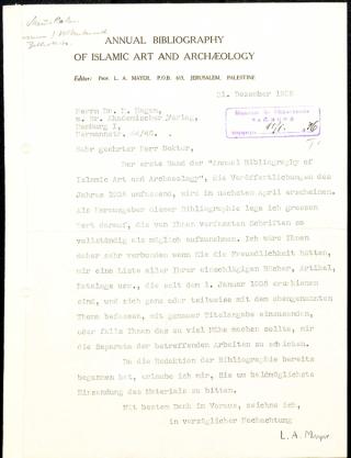 An archival document representing a Correspondence of 1 page(s)