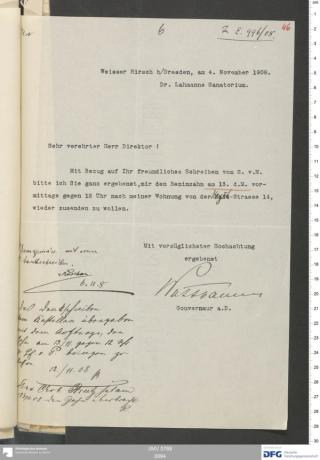 An archival document representing a Correspondence of 2 page(s)
