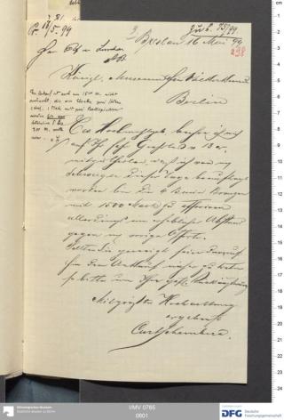 An archival document representing a Correspondence of 2 page(s)
