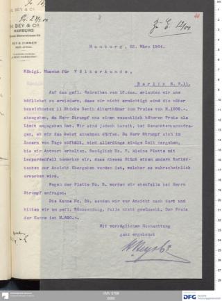 An archival document representing a Correspondence of 2 page(s)