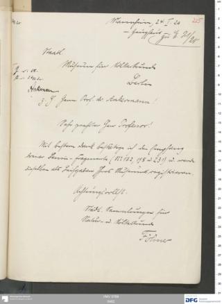 An archival document representing a Correspondence of 2 page(s)