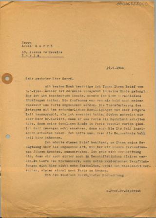 An archival document representing a Correspondence of 1 page(s)