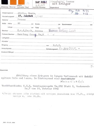 An archival document representing a Catalogue Cards of 1 page(s)