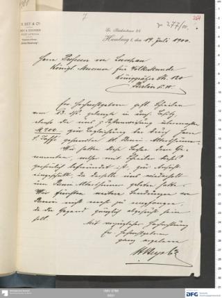 An archival document representing a Correspondence of 2 page(s)