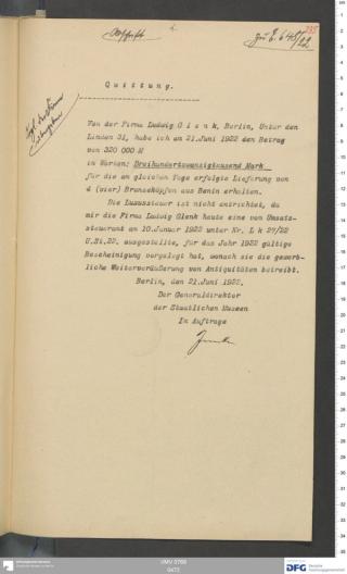 An archival document representing a Receipts of 2 page(s)