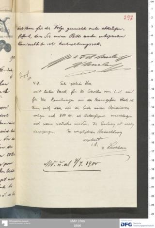An archival document representing a Correspondence of 2 page(s)