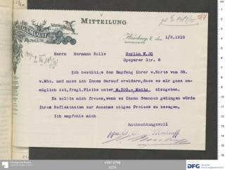 An archival document representing a Correspondence of 2 page(s)