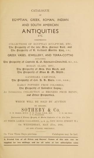 An archival document representing a Auction Catalog of 35 page(s)