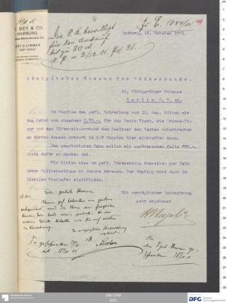 An archival document representing a Correspondence of 1 page(s)